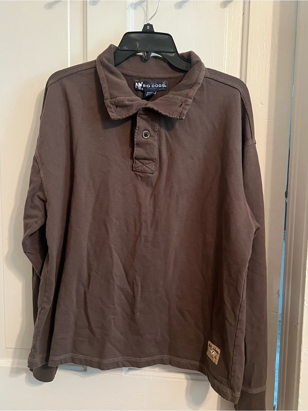 Big Dogs Men’s Dark Brown Long-Sleeve Polo